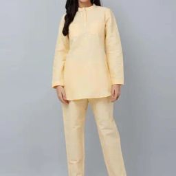 Kaanchie Nanggia Yellow Causal Wear Shirt and Pant Set-image-69