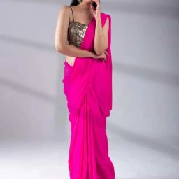 Swtantra Pink Satin Saree-picture-31