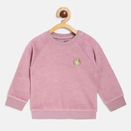 MINIKLUB Kids Dusty Pink Solid Full Sleeves Sweatshirt-image-36