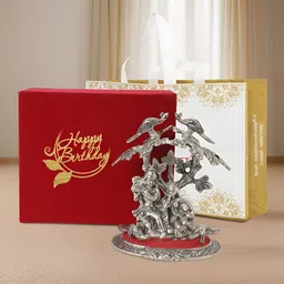 INTERNATIONAL GIFT Silver-Toned Radha Krishna Religious Idol Showpiece-image-70