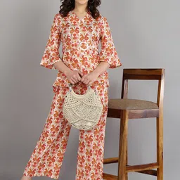 Shiv ali apparels Printed Pure Cotton Top With Trousers Co-Ords-picture-10