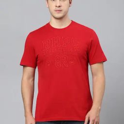 Beverly Hills Polo Club Red Regular Fit Cotton Crew T-Shirt-image-89