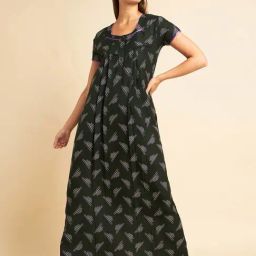 Sweet Dreams Green Cotton Printed Nighty-image-24