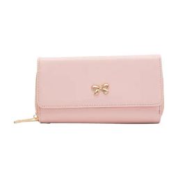 Globus Women Nude Solid Vegan Leather Envelope Wallet with Bow Detail-image-12