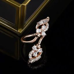 Zaveri Pearls Rose Gold Cubic Zirconia Contemporary Adjustable Ring-ZPFK10712-image-14