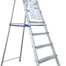 ESKAI INDIA ESHY08 8 Step Aluminium and Mild Steel 180 Kg Heavy Duty Ladder Blue, Silver-24