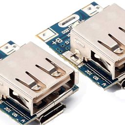 icstore DIY Power Bank/Powerbank Kit/Module Circuit Board Assembly,5V Micro USB Input for Charging 3.7V Lithium ion Rechargeable Battery/Cell 1A Mobile Phone Charger/Adapter, LED Indicator -Pack of 2 image 1
