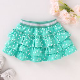 Babyoye Cotton Layered Skirt Polka Dot Print - Blue-image-90