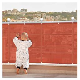 HIPPO Fabric  Decorative Indoor Baby Safety Net Balcony Net Privacy Net - Brown-10
