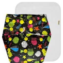 Dumbledo Cloth Diaper Reusable Adjustable Free Size Leak Proof Eco-Friendly Quick Dry Without Insert Pack of 1 - Black-11
