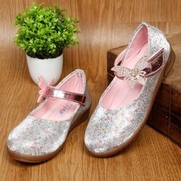 Tiny Bugs Butterfly Applique Detailed Shimmer Ballerina - Multi Color-image-55