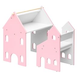 Alex Daisy Holland Kids Study Table and Chair Set with Easel - Pink-16