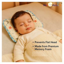 NeonateCare Memory Foam Baby Head Shaping Pillow (clouds and star print) (color and design may vary)-image-18