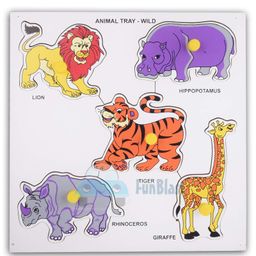 Bunie Animals Learning Wooden Board with Knobs for Kids5 Pcs Animals-15