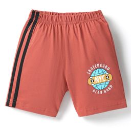 Taeko Single Jersey Knit Knee Length Short With Text Print - Red-picture-14