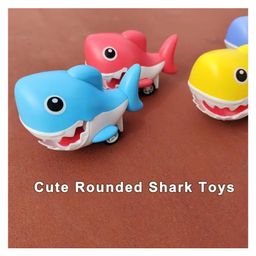 YAMAMA Press to Go Inertial Cute Shark Fish Toy for Kids Safe And Durable Baby Interactive Toy for Toddlers - (Pack of 3 - Color May Vary)-7