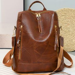 SYGA Women Soft Plaid Backpack Lightweight Travel Bag with ID Pocket & Digging Outer Bag Design(Dark Brown)-picture-37