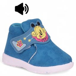 Lil Lollipop Mouse Patched Detailed Velcro Closure Musical Shoes - Blue-image-65