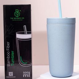 The Bamboo Co Modern Bamboo Drinking Sipper for Adults and Kids with Straw- Blue-picture-7