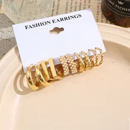 Celestique Set Of 5 Contemporary Korean Hoop Earrings-image-33