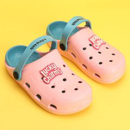 Pine Kids Clogs Text Patch - Peach & Sky Blue image 2