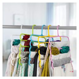 JD Fresh 5 Layer Clothes Hanger for Wardrobe and Cupboards 1 Set - Multi Color image 3