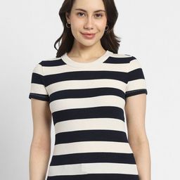 AMERICAN EAGLE OUTFITTERS Striped Round Neck Slim Fit T-shirt-picture-2