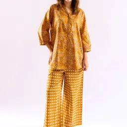 FEATHERS CLOSET Flora Flick Pure Cotton Back Pleated Co-Ord Set-image-20