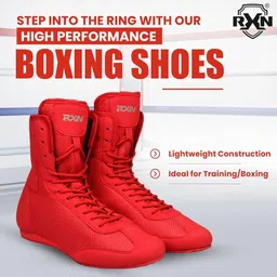 RXN Men Leather Boxing Shoes High-Top Training or Gym Non-Marking Shoes-23