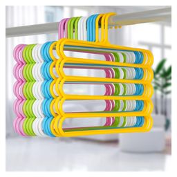 JD Fresh 5 Layer Clothes Hanger for Wardrobe and Cupboards 1 Set - Multi Color image 4