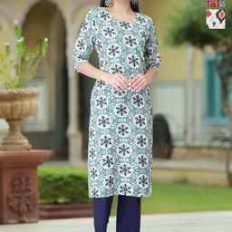 Moda Rapido Women Ethnic Motifs Printed Crepe Kurta-image-81