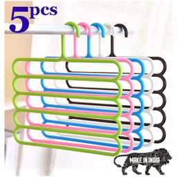 JD Fresh 5 Layer Clothes Hanger for Wardrobe and Cupboards 1 Set - Multi Color image 5
