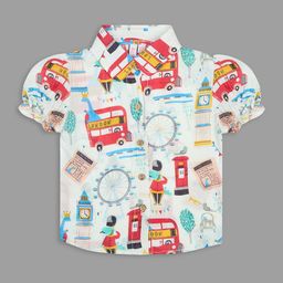 Actuel Girls Printed Puff Sleeve Shirt Style Top-picture-10
