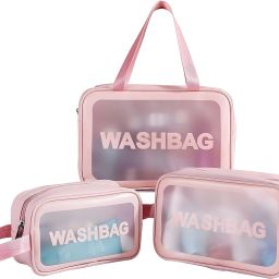 Travel Cosmetic Bag Clear Makeup Pouch Set Travel Toiletry Wash Bag For Women Yes Vanity Box-11
