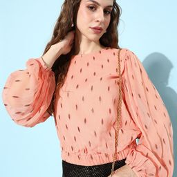 EVERYDAY by ANI Women Self Design Blouson Crop Top-image-50