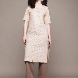 Popnetic Women Ethnic Motifs Printed Pure Cotton Kurta-image-88