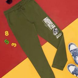 Pantaloons Junior Olive Cotton Printed Trackpants-image-89