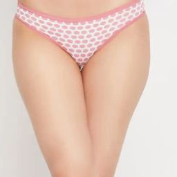Clovia White Cotton Printed Bikini Panty-image-87