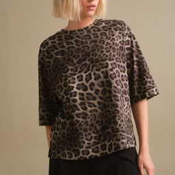 NEXT Animal Print Drop-Shoulder Sleeve Boxy T-shirt-picture-49