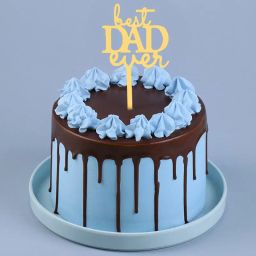 Chocolate Cake with Best Dad Ever Cake Topper-image-11