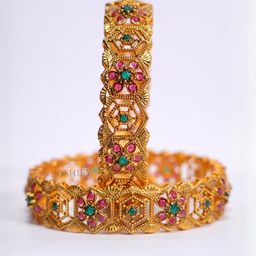 Luxury Gold Plated Pure Brass Bangles 2125-2002 Stylish Traditional Bangle-image-42