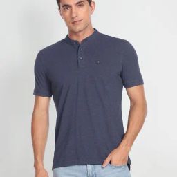 Arrow Sport Blue Cotton Regular Fit Polo T-Shirt-picture-42