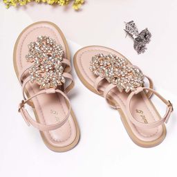 Saint G Embellished Open Toe Flats-33