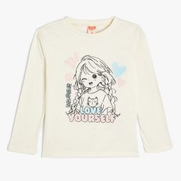 Koton Girls Graphic Printed Round Neck Cotton T-shirt-image-41