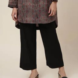 Fabindia Black Regular Fit Mid Rise Pants-image-47