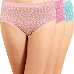 IN CARE Pink & Blue Cotton Printed Hipster Panties - Pack Of 3-image-75