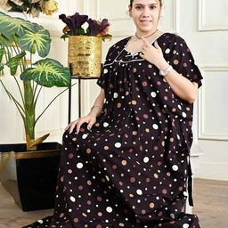 Bindass Female Collection Printed Maxi Nightdress-image-77