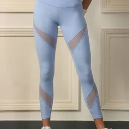 Soie Women High Waist Ankle Length Sports Leggings with Mesh Panel and Quick Dry-image-88