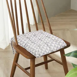 Kuber Industries Grey & Green 4 Pieces Checked Cotton Chair Pads-picture-23