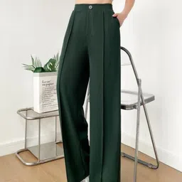 Lugo Women Green Solid Trousers-picture-47